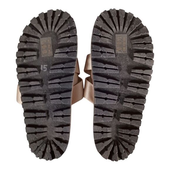 Rag & Bone Platform Sandal Slide Slip on Chunky Shoe Taupe Canvas Leather 39/9 - Picture 10 of 10